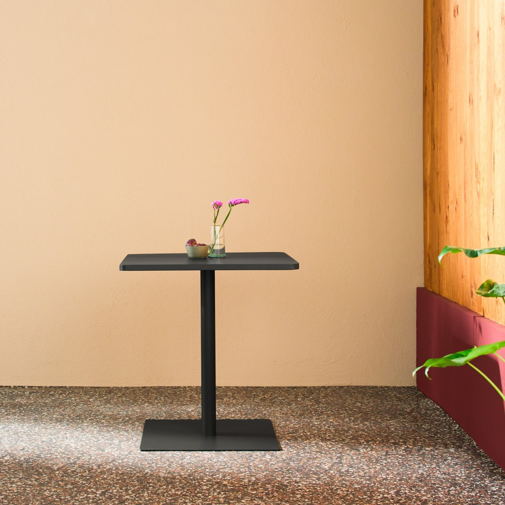 Table de jardin bistrot carré acier 2 places 70 cm intérieur/extérieur  OREA