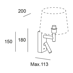 LEDS C4 Aplique Metrica Shade Reader LED E27 17.3 Blanco cálido - 2700K ON-OFF Níquel satinado 137lm