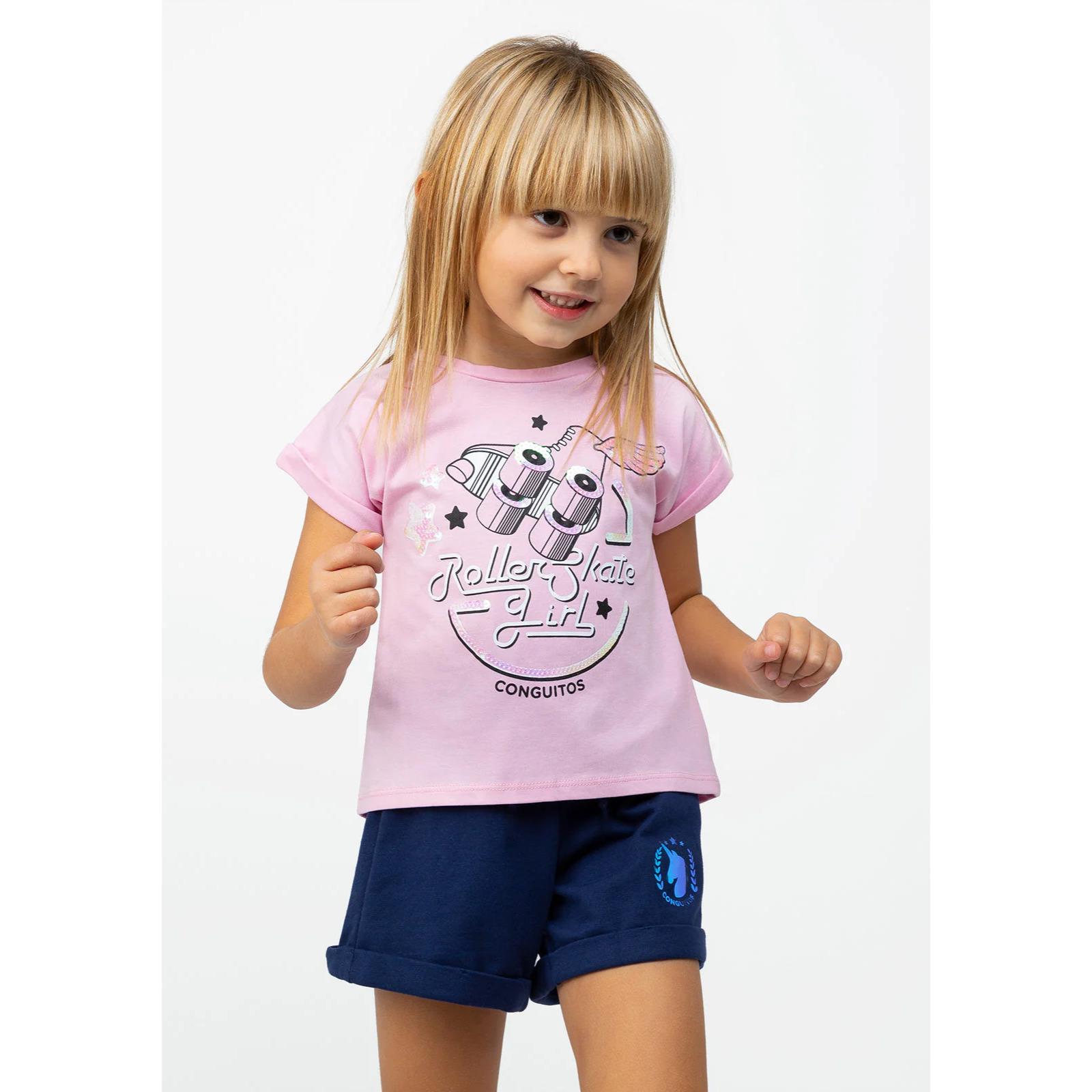 Camiseta De Niña Lentejuelas Rosa