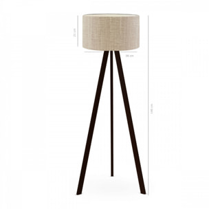 Lámpara de Pie H.140cm en PVC y Madera en color Beige