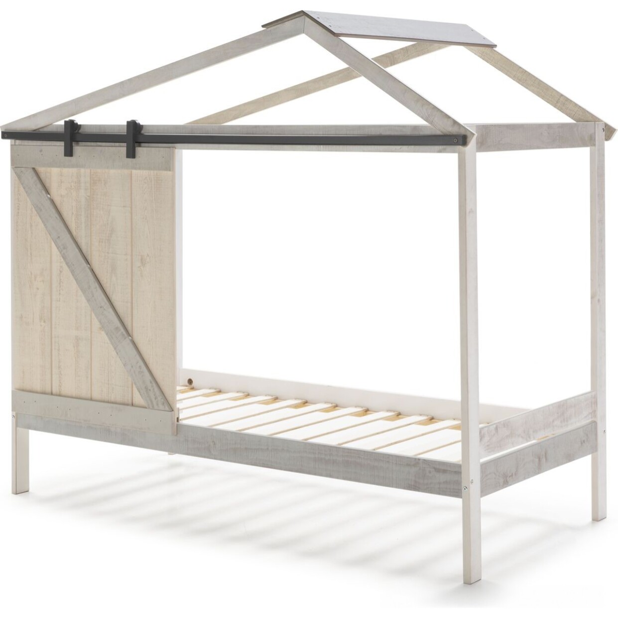 Lit cabane enfant rustique en bois - EMILE
