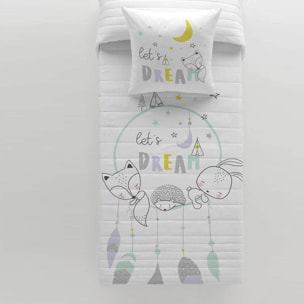 Cool Kids - Colcha Bouti Estampada - Reversible - Infantil - 100% Algodón - 70 gr/m² - Lets Dream