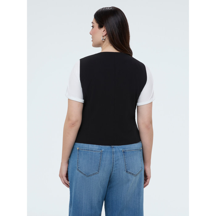 Fiorella Rubino - Gilet in tessuto stretch - Nero