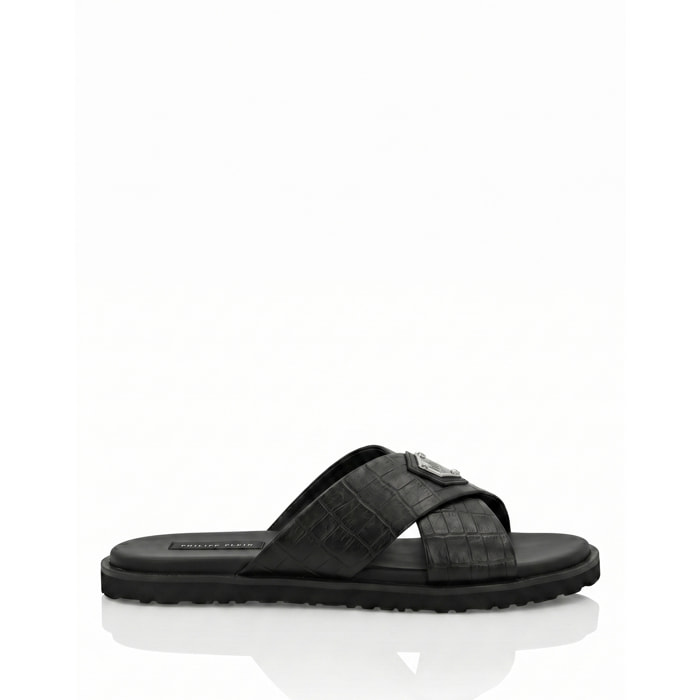 PHILIPP PLEIN Sandali piatti COCCO