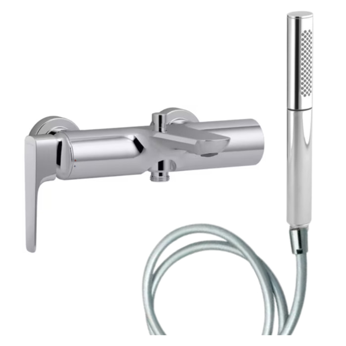 Pack mitigeur bain douche Aléo+ + douchette Shift Ellipse + flexible lisse 160 cm