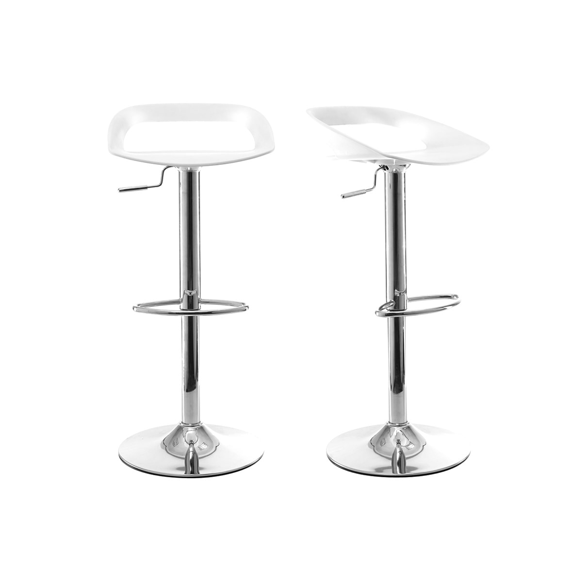 Tabourets de bar design blanc (lot de 2) PHENIX