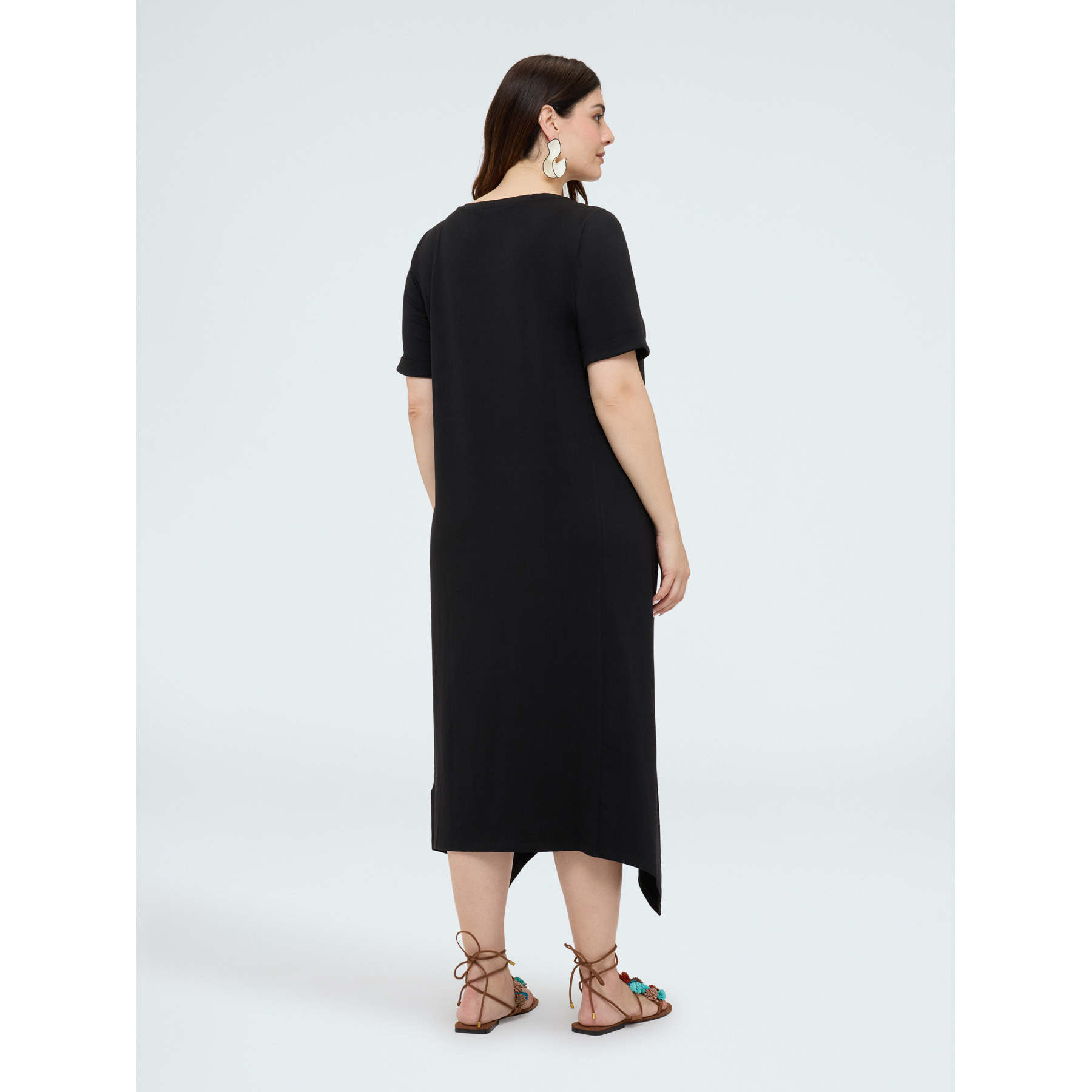 Fiorella Rubino - Vestido con detalle calado en el cuello - Negro