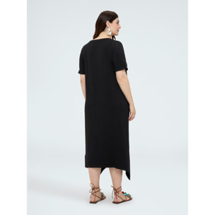 Fiorella Rubino - Vestido con detalle calado en el cuello - Negro