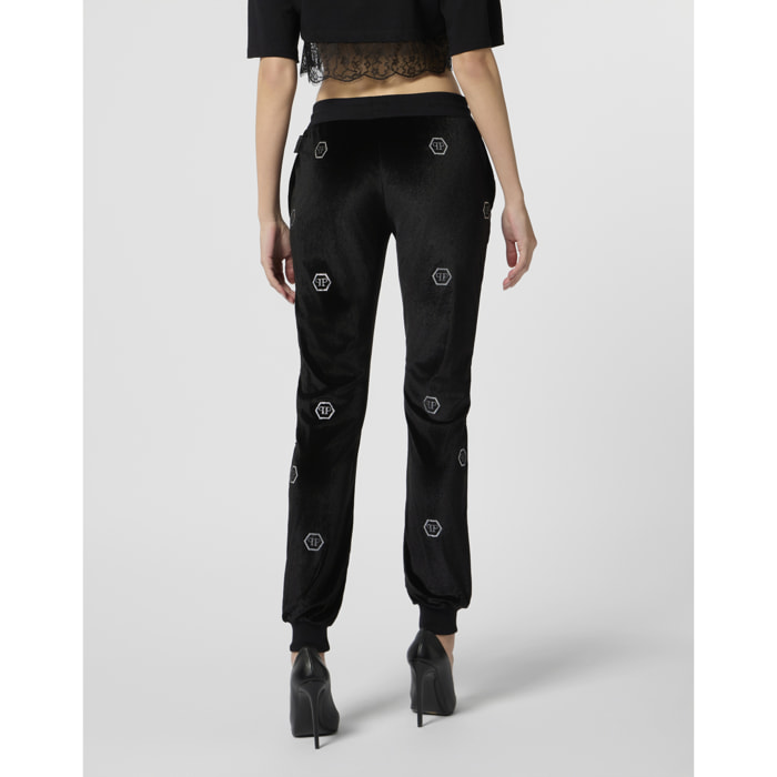 PHILIPP PLEIN Chenille Joggers Monogram Strass