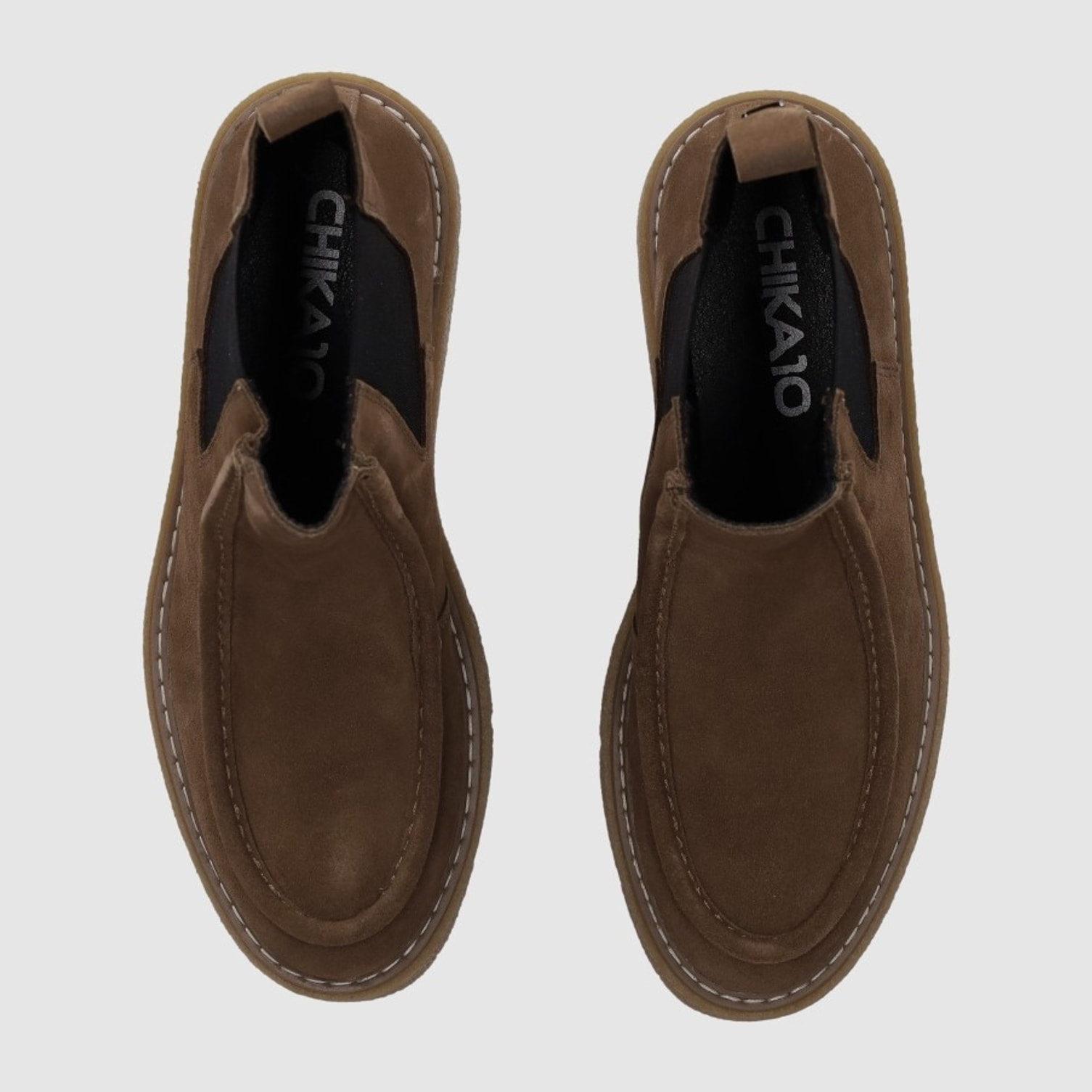 Botines de Serraje - Taupe - Tacón: Bajo