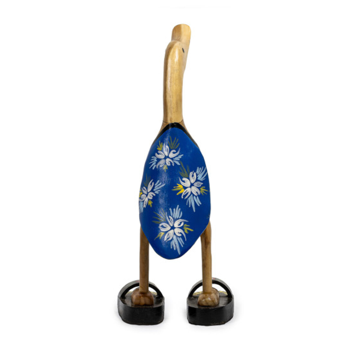 Statue H. 40 cm canard maillot bleu en bois de teck - DUCK