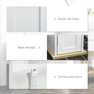 Mueble Auxiliar de Baño Columna de Baño Mueble de Suelo de Baño con Estantes Ajustables y Portarrollos de Papel 20x20x80 cm Blanco