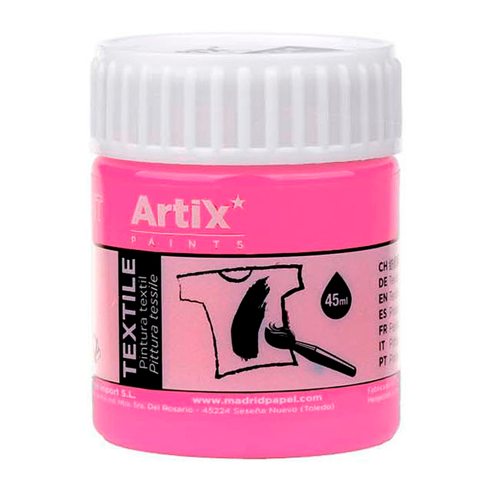 Pack 6 Uds. PINTURA TEXTIL ROSA 45 ml