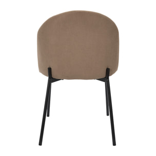 Lot de 4 Chaises - HOME DECO FACTORY - Jules - Côtelées - Taupe