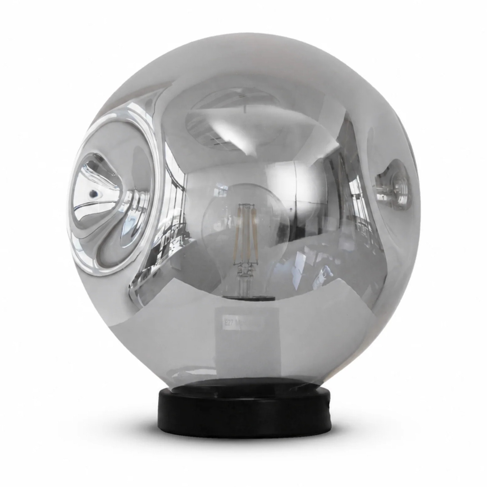 Lampe à poser chrome en verre et métal   - Brume