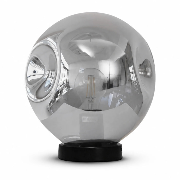 Lampe à poser chrome en verre et métal   - Brume