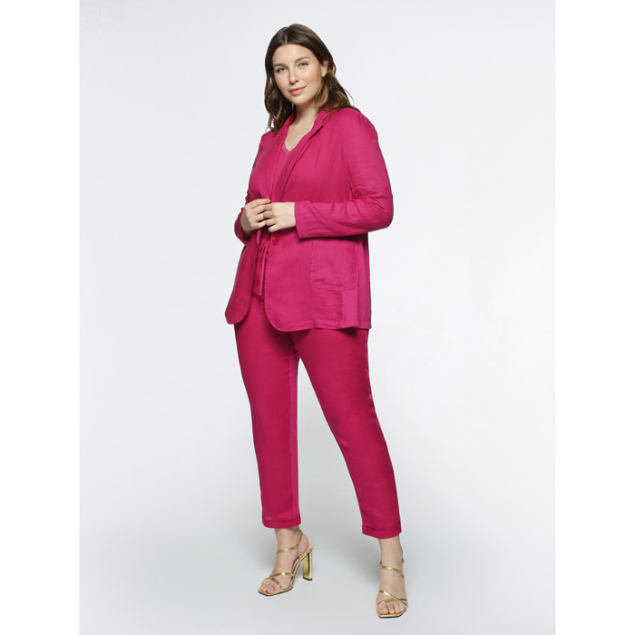 Fiorella Rubino - Blazer de lino y algodón - Fuchsia