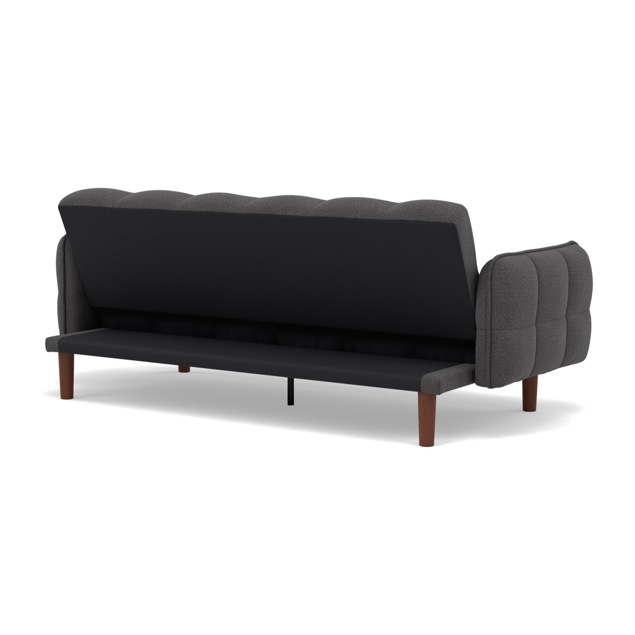 Adam - Canapé convertible clic-clac 2 places bubble en tissu texturé - Gris foncé