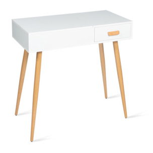 Coiffeuse-bureau 2 en 1 Serena avec miroir rabattable