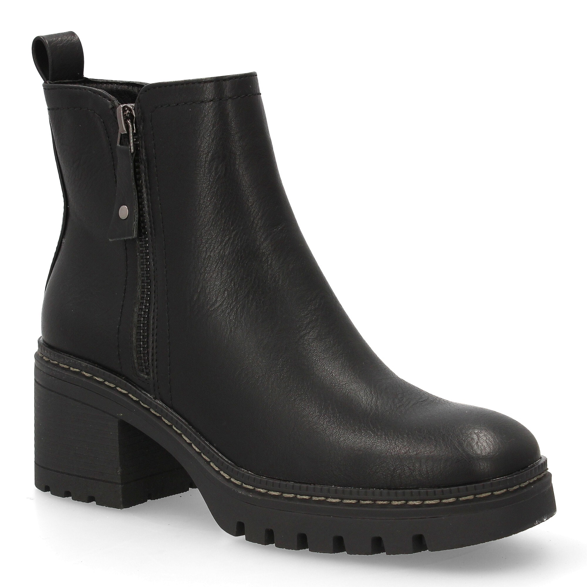 Botín mujer con tacón y cremallera