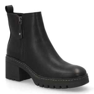 Botín mujer con tacón y cremallera