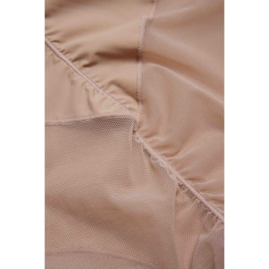 Guaina modellante addominale alta, compressione media, tessuto tulle beige