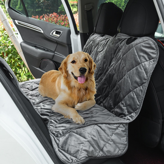 Funda de Asiento de Coche para Perros Antideslizante con Anclajes 160x145cm Gris