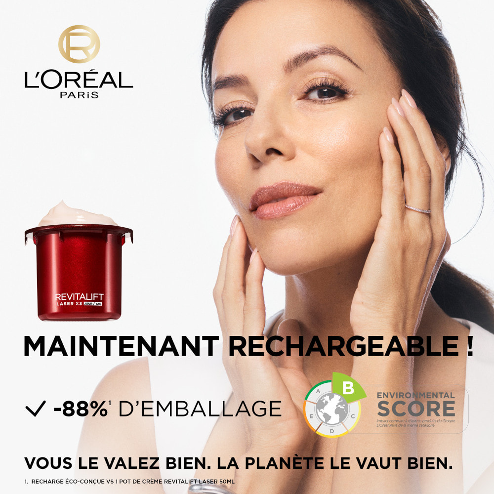 L'Oréal Paris Laser Recharge Soin Anti-Âge Jour à l'Acide Hyaluronique, Pro-Rétinol et Vitamine C 50ml