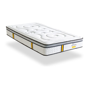 Matelas Hybride Reina 2.0, soutien ferme, 26 cm, mémoire de forme et ressorts ensachés