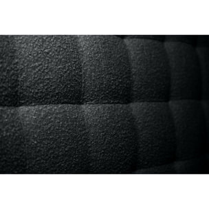 Lit avec sommier et tête de lit capitonnée - Tissu bouclette au style chic - Adapté à tous les matelas, montage rapide - Rangement XXL