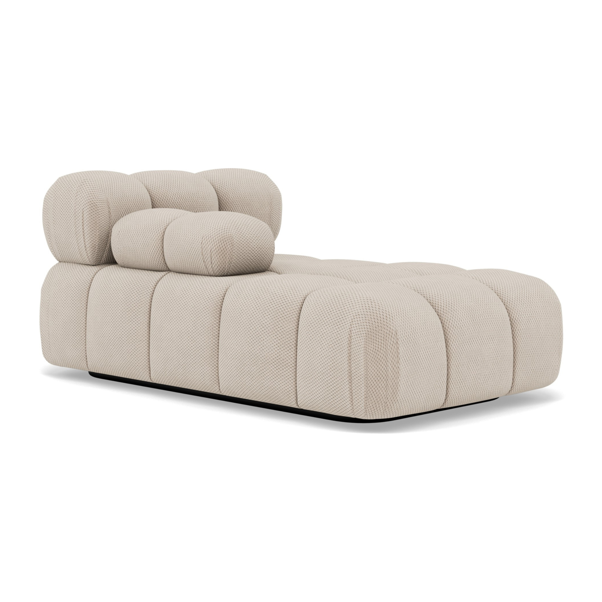 Ruby - module d'assise méridienne gauche en velours texturé - Beige