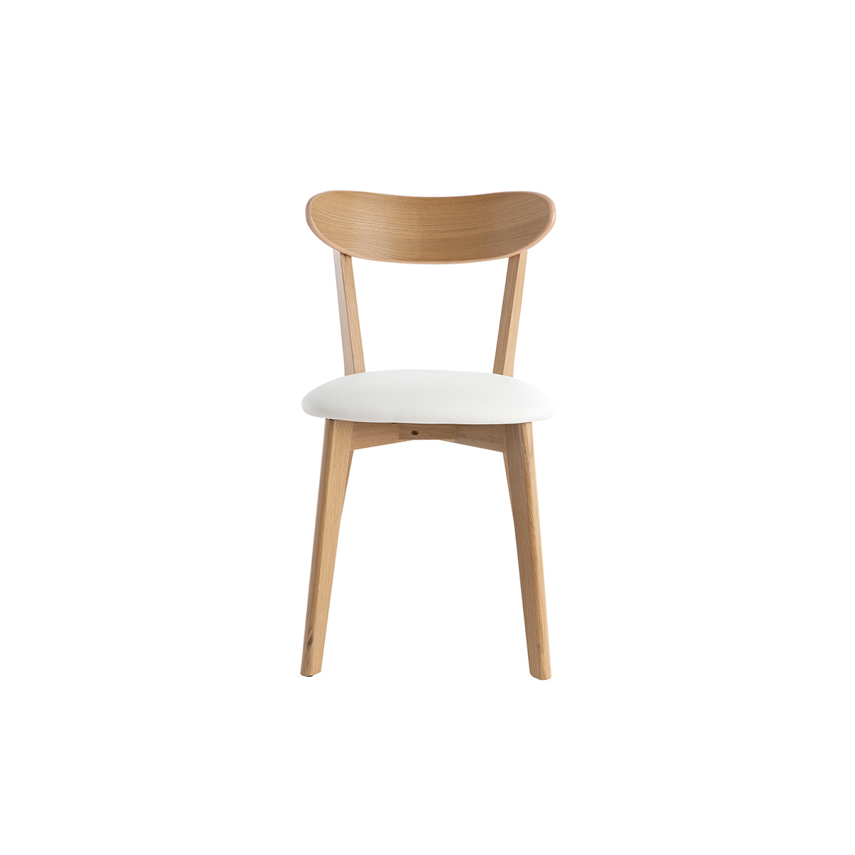 Chaises vintage en bois clair chêne et blanc (lot de 2) DOVE