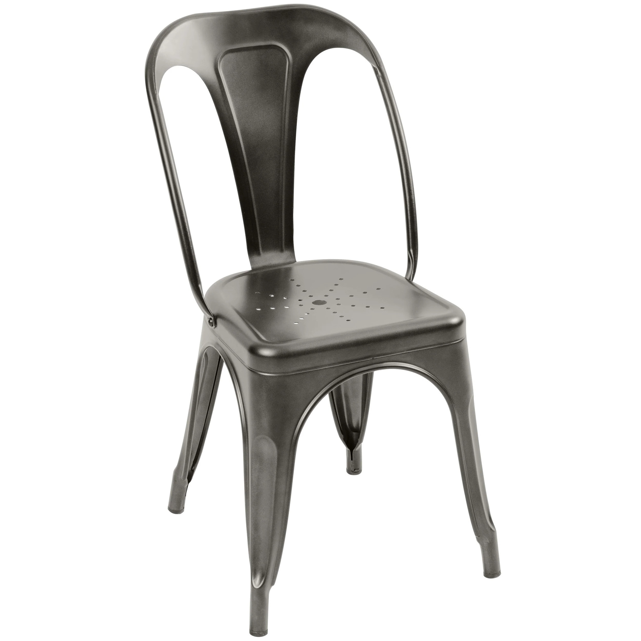 Lot de 2 chaises en métal gris - Indus