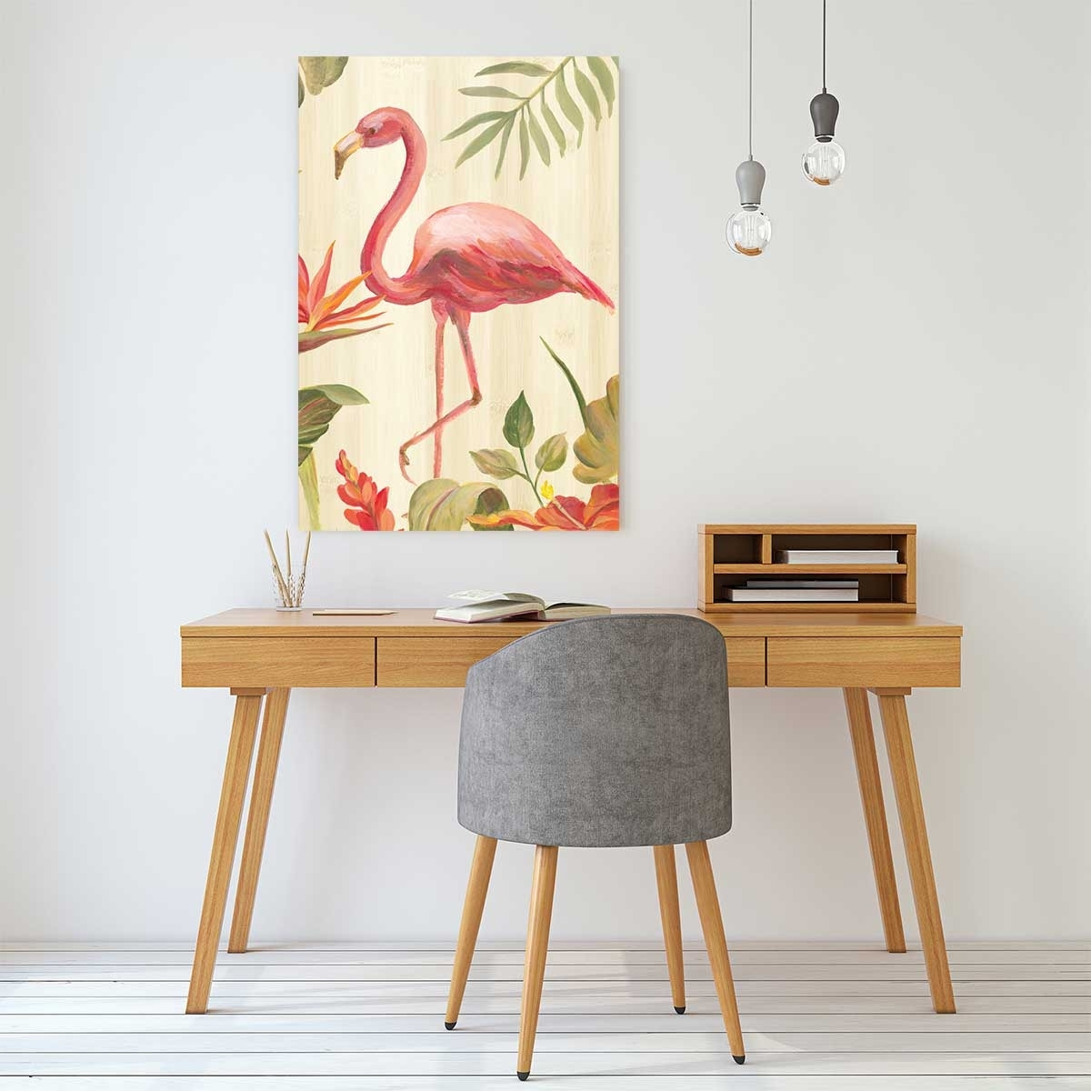 Tableau Flamant rose tropical Toile imprimée