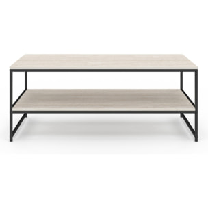 Table basse double plateau effet travertin