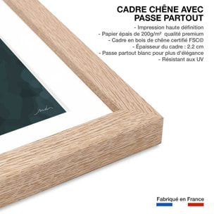 Affiche pierre labradorite Affiche + cadre en bois - Chêne