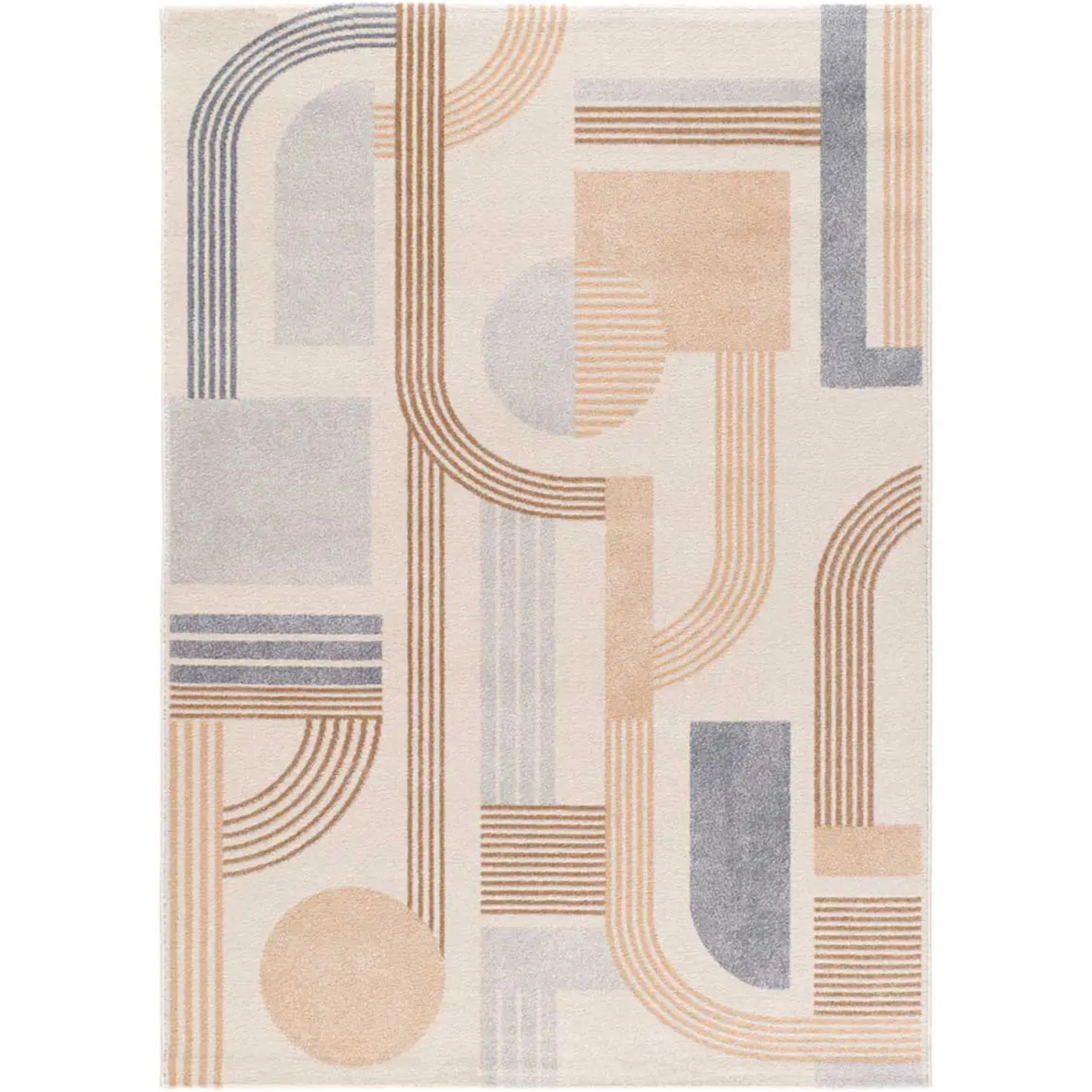 ASTRA Alfombra geométrica de pelo corto beige, varias medidas disponibles.