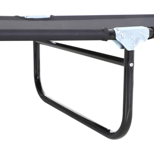 Tumbona Plegable Reclinable con Ángulo Ajustable de 5 Posiciones para Jardín Exterior Piscina Terraza Camping Carga 120 kg 188x56x28 cm Negro