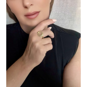 Anillo Mi Mundo en zamak chapado dorado (latón)