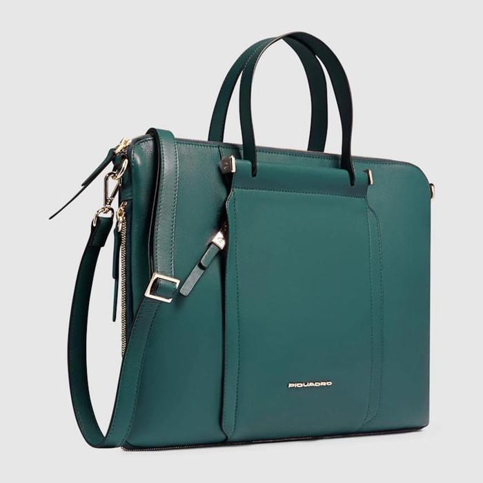 Piquadro Borsa da lavoro porta pc e porta iPad® con protezioni antiurto e anti RFID, espandibile