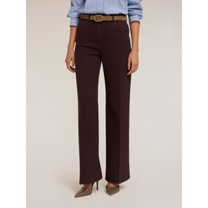 Motivi - Pantaloni palazzo in cotone - Marrone