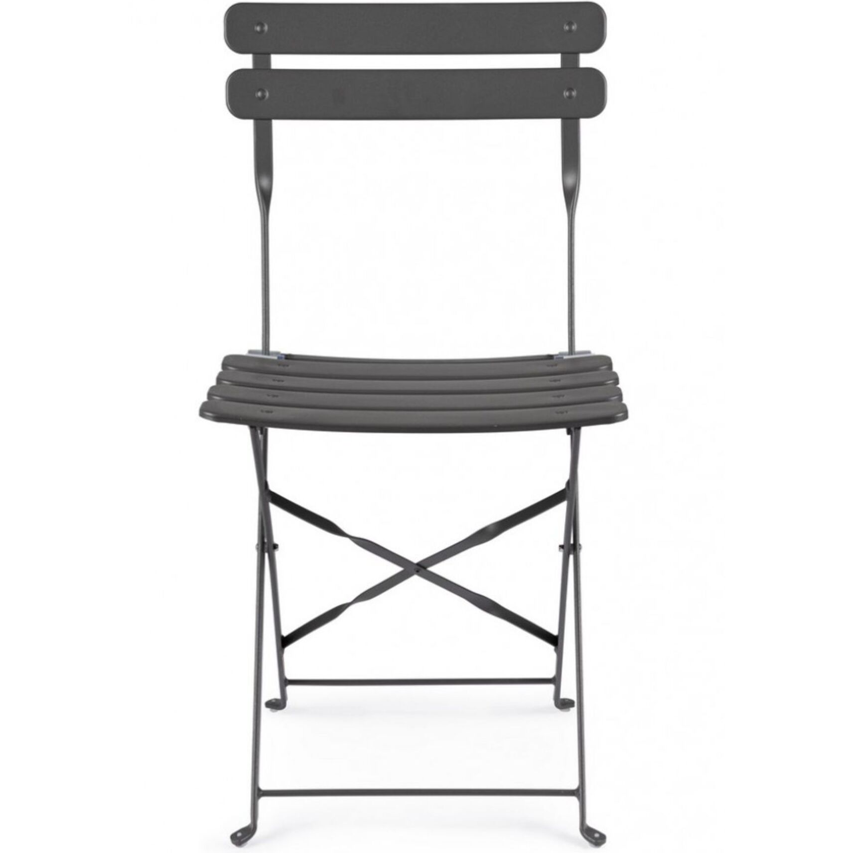 Set di 2 sedie YASMIN in acciaio antracite, pieghevole