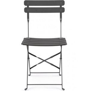 Set di 2 sedie YASMIN in acciaio antracite, pieghevole