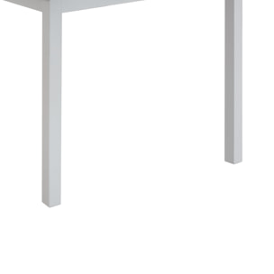 Tavolo RAVENNA in legno finitura grigio cemento e struttura in metallo bianco 80x80 cm