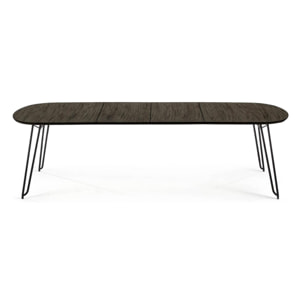 Mesa extensible Milian 140 (220) x 90 cm chapa de fresno patas de acero acabado negro