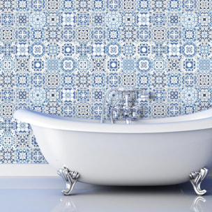 Stickers muraux - Sticker Mural Carrelage adhésif Cuisine Salle de Bain - 30 STICKERS CARREAUX DE CIMENT AZULEJOS PIANIO