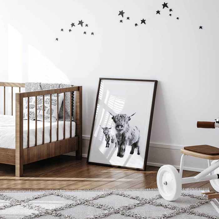 Affiche enfant jumelles  Affiche sous cadre noir