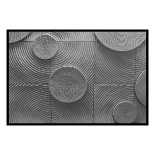 Affiche encadrée motif abstrait spirales grises Affiche + cadre en métal - Noir