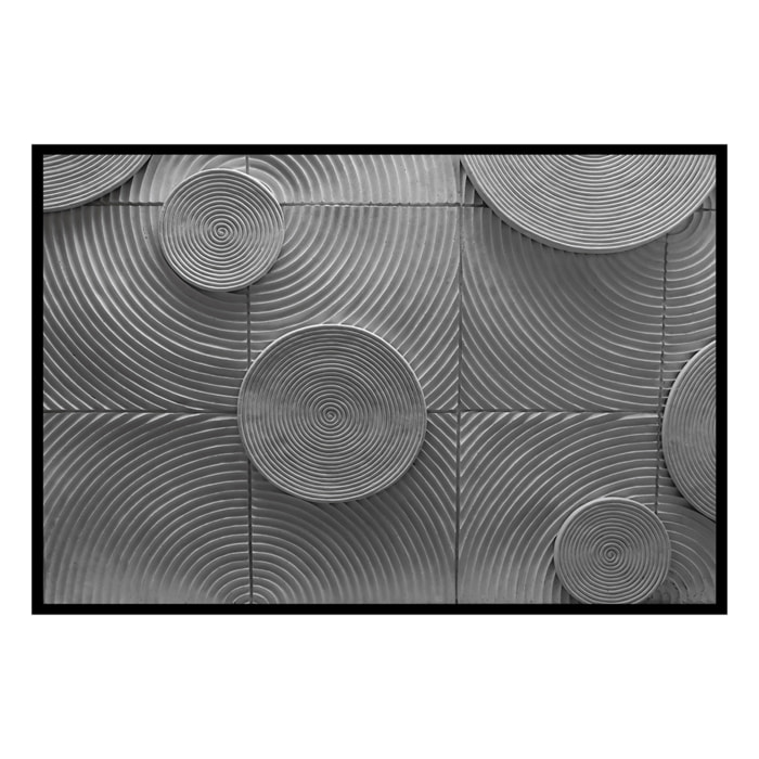 Affiche encadrée motif abstrait spirales grises Affiche + cadre en métal - Noir