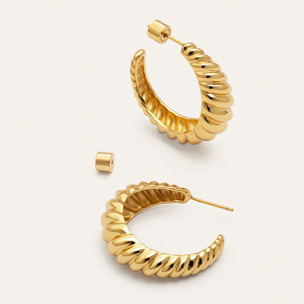 Pendientes Aro Cordelia Baño Oro